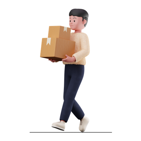 Delivery Man  3D Illustration