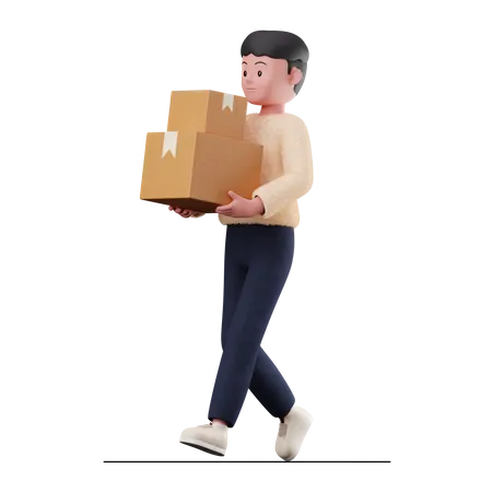 Delivery Man  3D Illustration