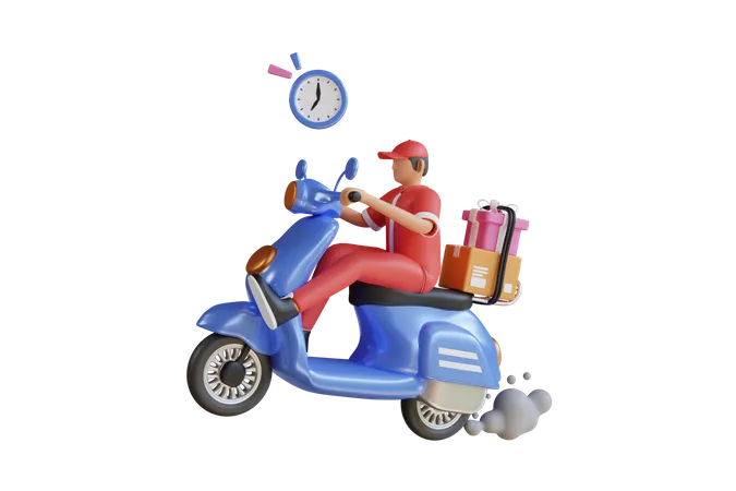 Delivery man delivering  3D Illustration