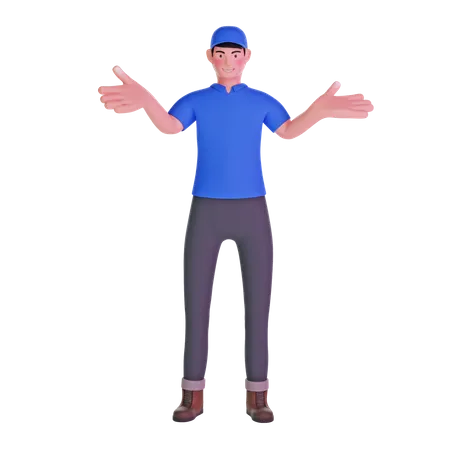 Delivery man standing  3D Illustration