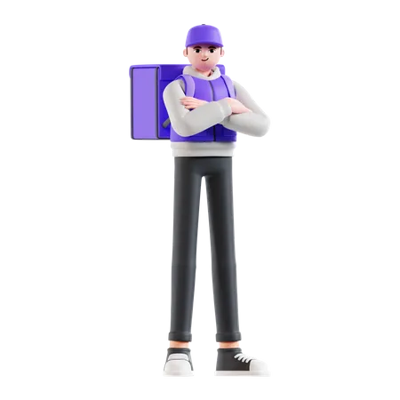 Delivery Man standing  3D Illustration