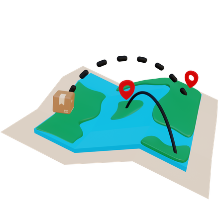 Delivery Map  3D Illustration