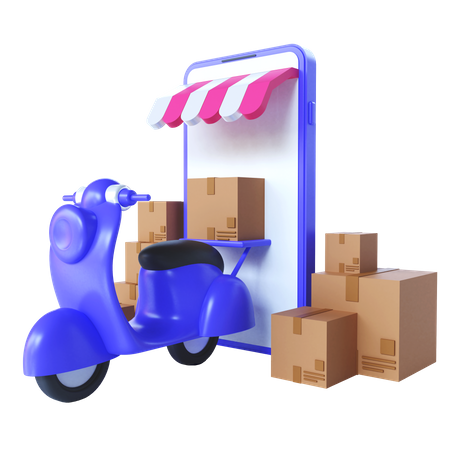 Delivery Scooter  3D Illustration