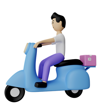 Delivery Scooter  3D Illustration