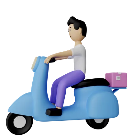 Delivery Scooter  3D Illustration