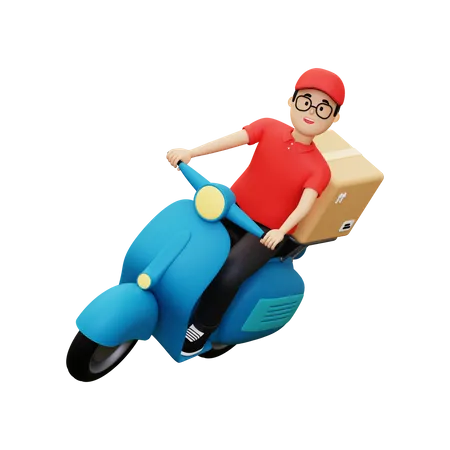 Deliveryman going to deliver parcel  3D Illustration