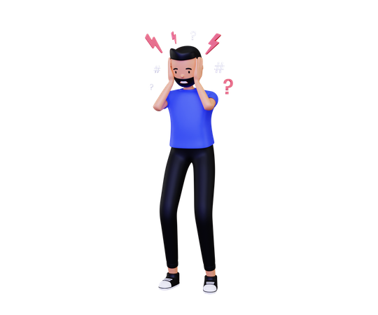 Depressed Man  3D Illustration