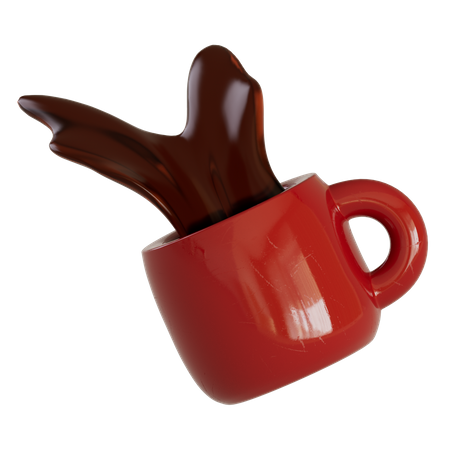 Derramando café  3D Illustration