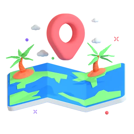 Destination de voyage  3D Illustration