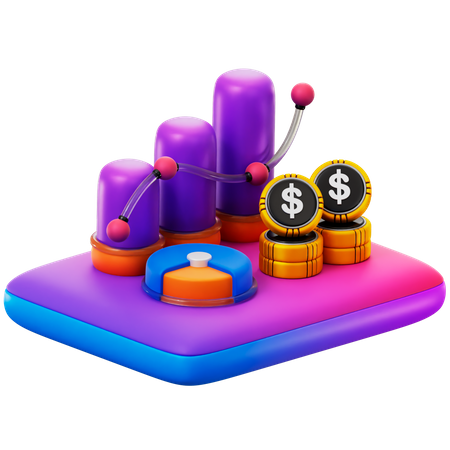 Diagrama de investimento  3D Icon