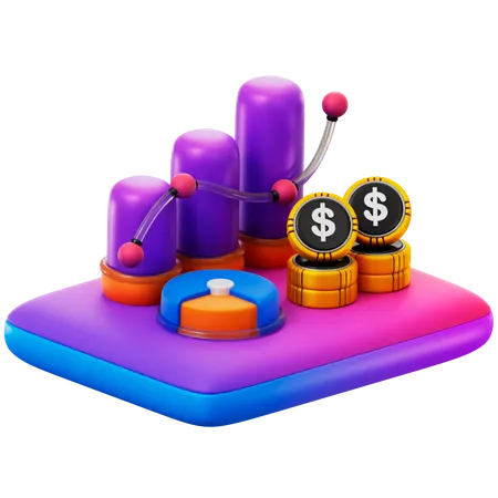 Diagrama de investimento  3D Icon