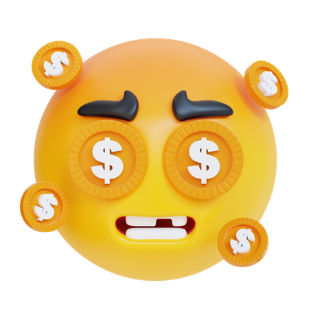 Cara de dinero  3D Icon