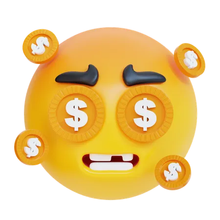 Cara de dinero  3D Icon