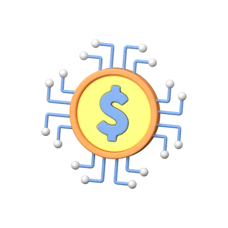 Dinero digital  3D Icon