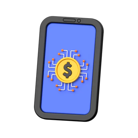 Dinero digital  3D Icon