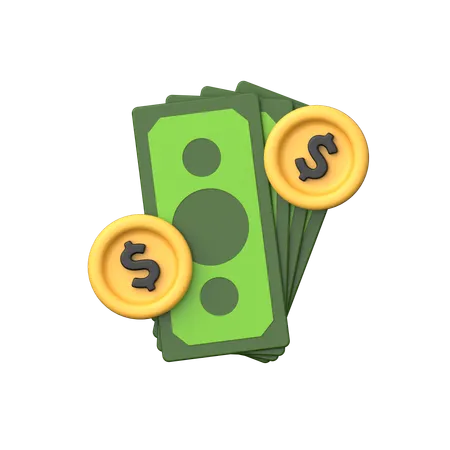 Dinero en dólares  3D Icon