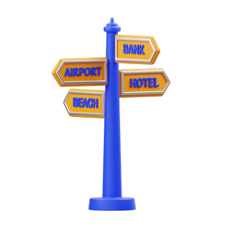 Directional Sign  3D Icon