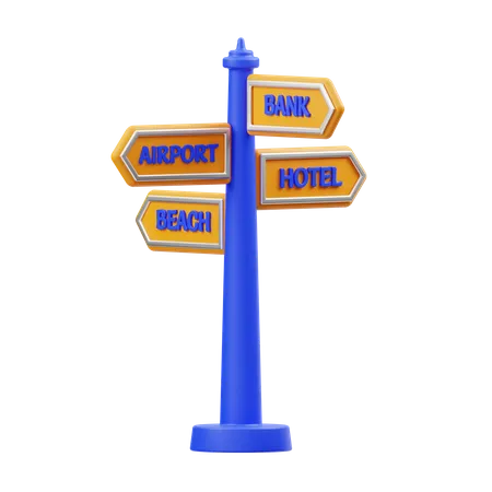 Directional Sign  3D Icon