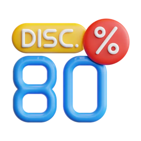 Discount 80  3D Icon