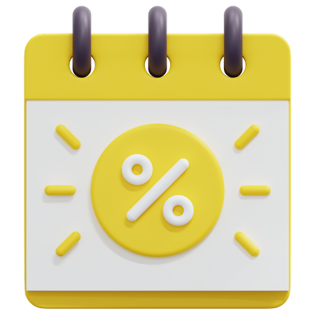 Discount Date  3D Icon