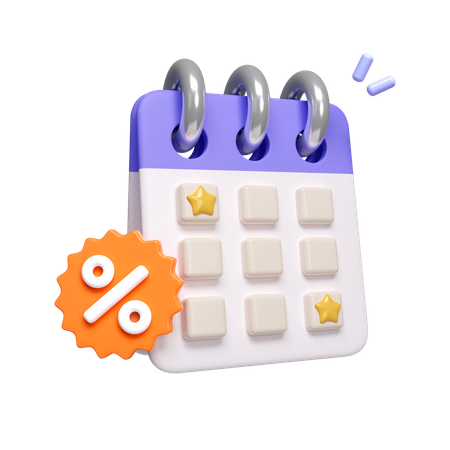 Discount Date  3D Icon