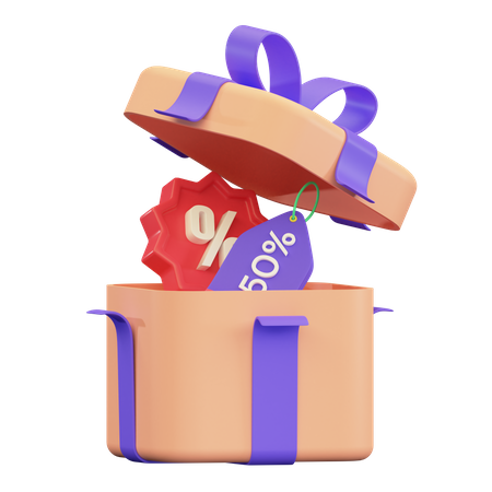 Discount Gift  3D Illustration