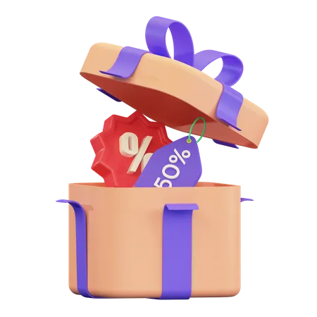 Discount Gift  3D Illustration