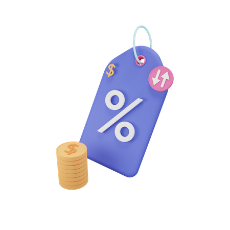 Discount tag  3D Illustration