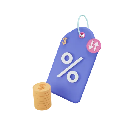 Discount tag  3D Illustration