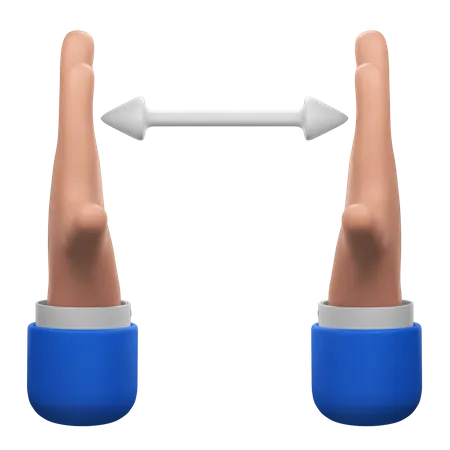 Distance Measurement Hands Gesture  3D Icon