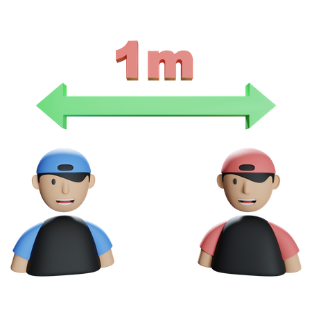 Distance sociale  3D Illustration