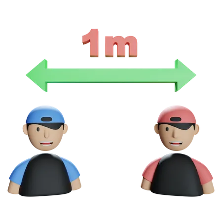 Distance sociale  3D Illustration