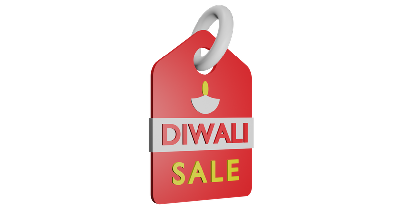 Diwali Sale Tag  3D Icon