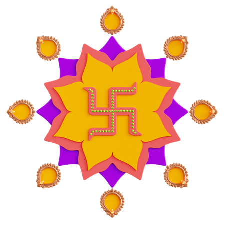 Suástica de diwali  3D Icon