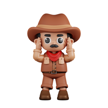 Dizzy Cowboy  3D Illustration