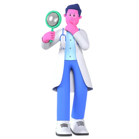 Doctor Doing Observation  3D Illustration