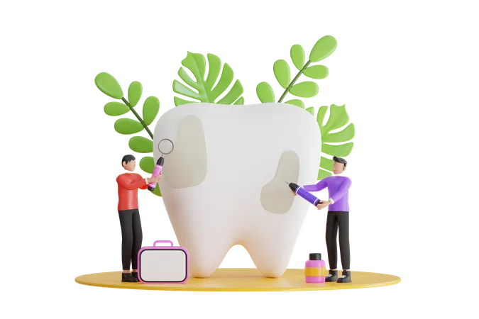 Doctor Doing Tooth Filling  3D Icon