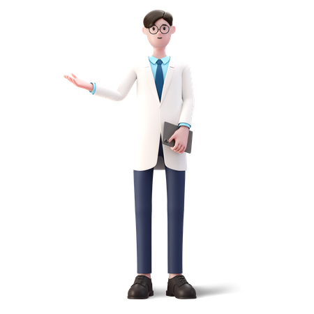 Doctor presenting something  3D Illustration