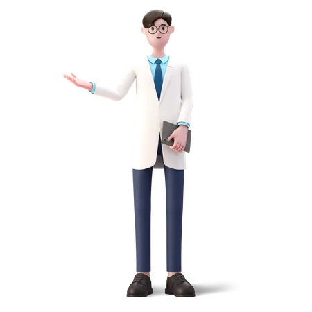 Doctor presenting something  3D Illustration