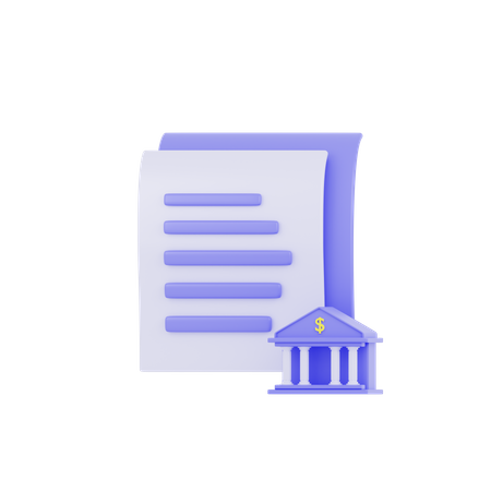 Document bancaire  3D Icon