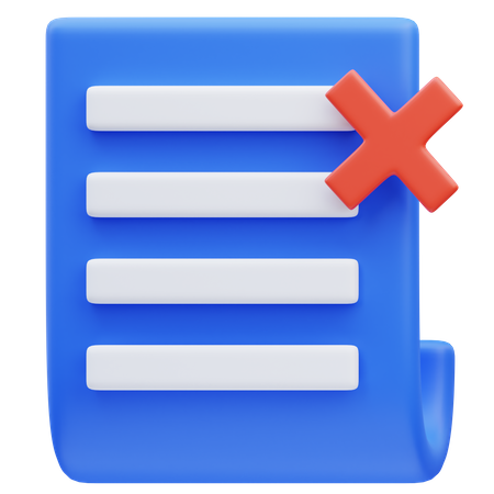 Refus de document  3D Icon