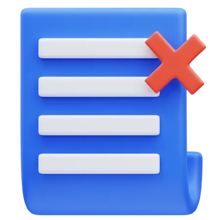 Refus de document  3D Icon