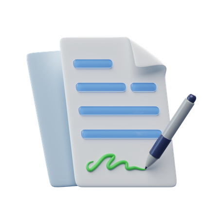 Document signé  3D Icon