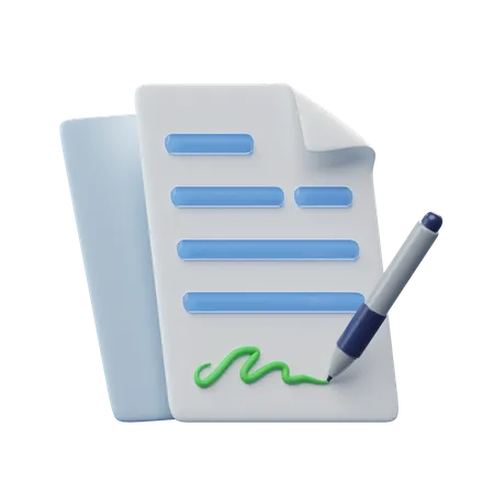 Document signé  3D Icon