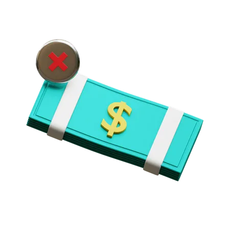 Dollar Banknote Rejected  3D Icon