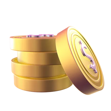 Dollar Coins  3D Icon