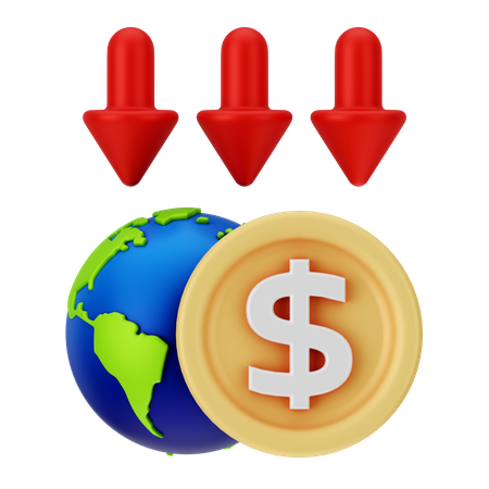 Dollar en baisse  3D Icon