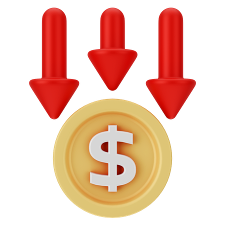 Dollar en baisse  3D Icon