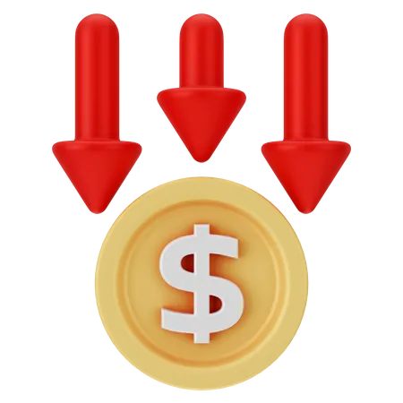 Dollar en baisse  3D Icon