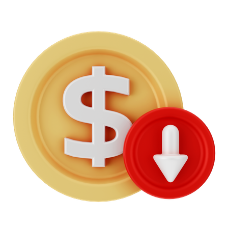 Dollar en baisse  3D Icon